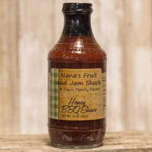 Glass bottle of Nana's Honey BBQ Sauce
